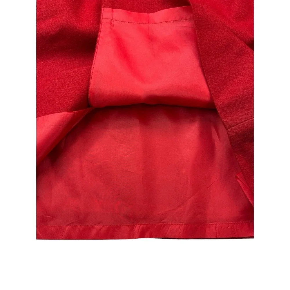 Worthington Women's Size 12 Red A-line Midi Lined Career Wool Classic Skirt NWOT